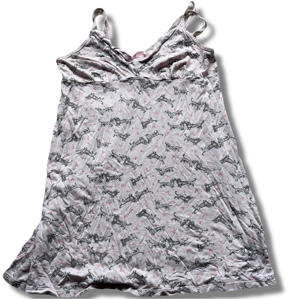 La Vie en Rose Dachshund Print Nightgown – Size M | Dog Lover Loungewear |